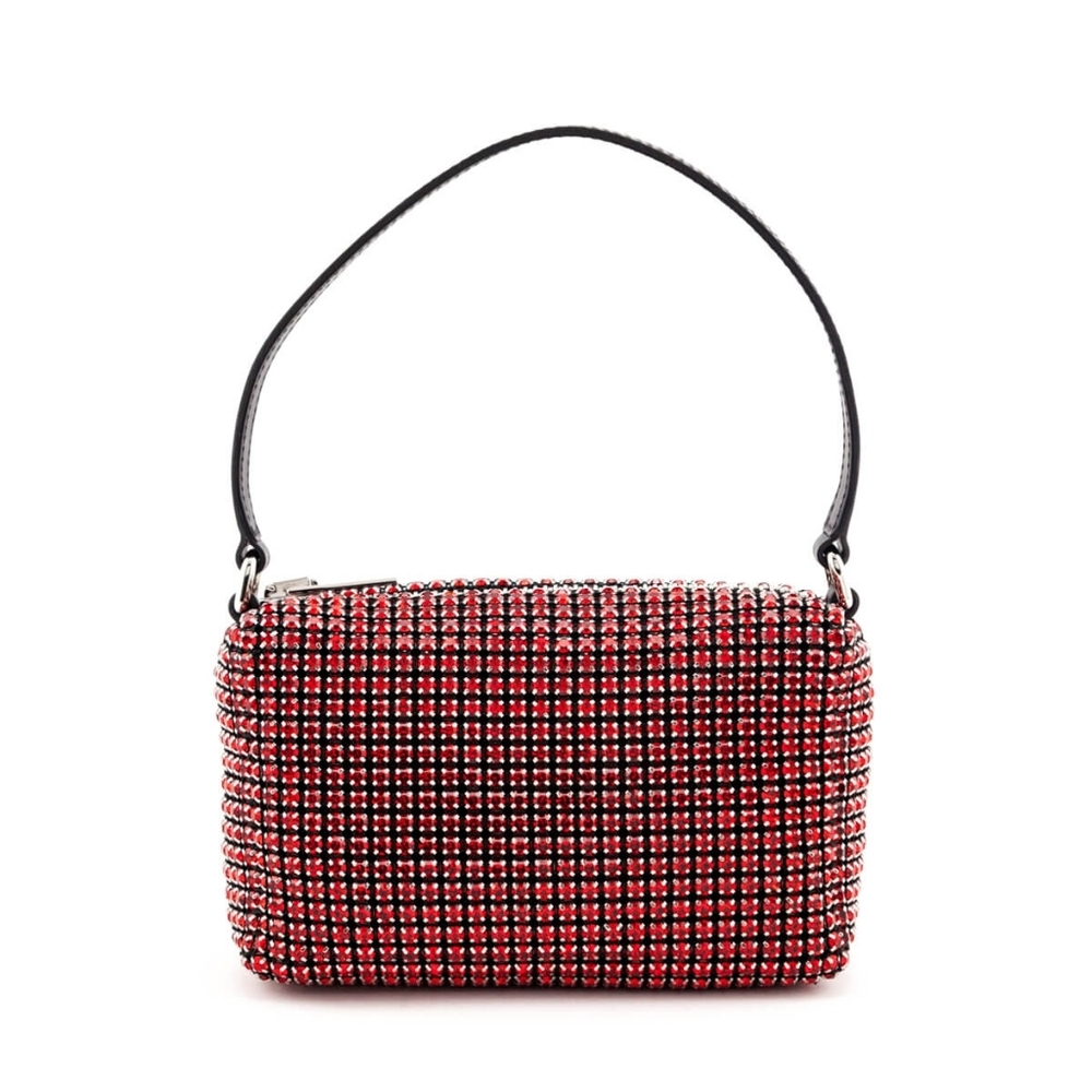 Ruby Red Beaded Rhinestone Crossbody Top Handle Bag New - Picture 5 of 6
